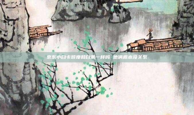 京东小白卡额度和白条一样吗 他俩根本没关系