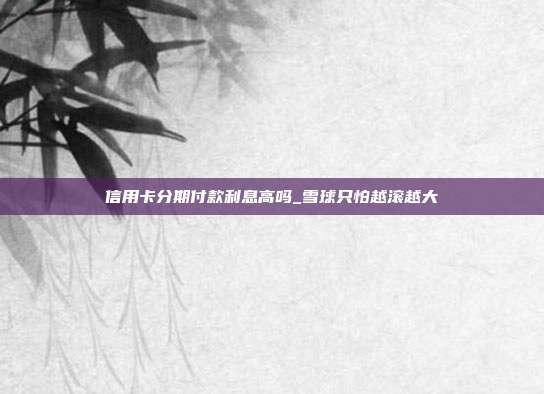 信用卡分期付款利息高吗_雪球只怕越滚越大