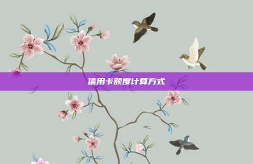信用卡额度计算方式