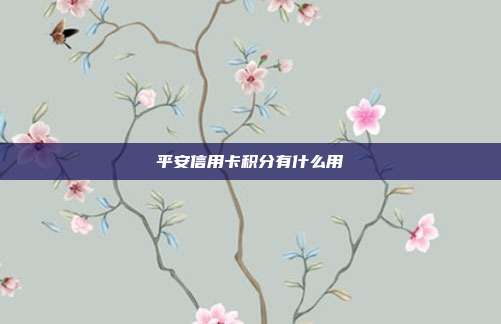 平安信用卡积分有什么用