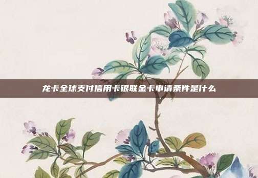 龙卡全球支付信用卡银联金卡申请条件是什么