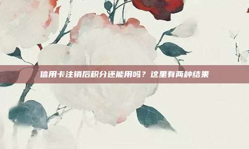 信用卡注销后积分还能用吗?这里有两种结果