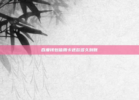 百度钱包信用卡还款多久到账