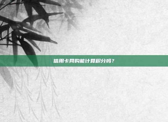 信用卡网购能计算积分吗?