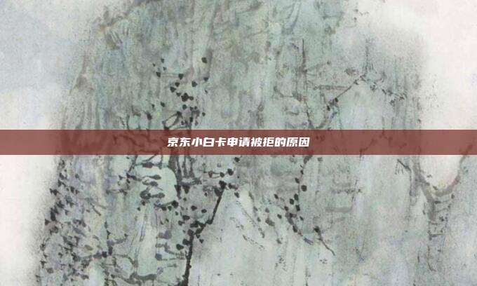 京东小白卡申请被拒的原因