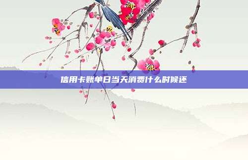 信用卡账单日当天消费什么时候还