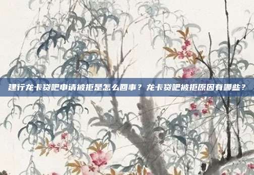 建行龙卡贷吧申请被拒是怎么回事?龙卡贷吧被拒原因有哪些?