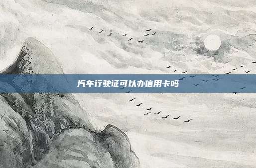 汽车行驶证可以办信用卡吗