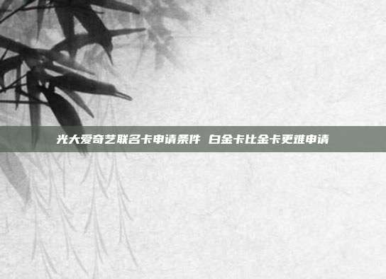 光大爱奇艺联名卡申请条件 白金卡比金卡更难申请