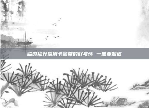 临时提升信用卡额度的好与坏 一定要知道