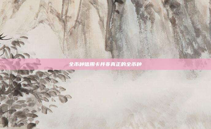全币种信用卡并非真正的全币种