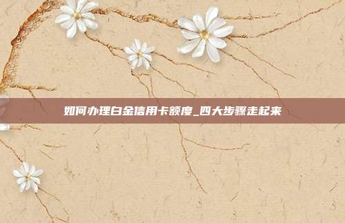 如何办理白金信用卡额度_四大步骤走起来