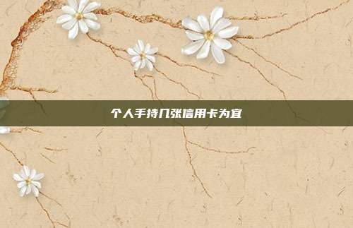 个人手持几张信用卡为宜