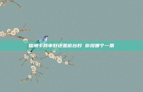 信用卡网申好还是柜台好 你投哪个一票