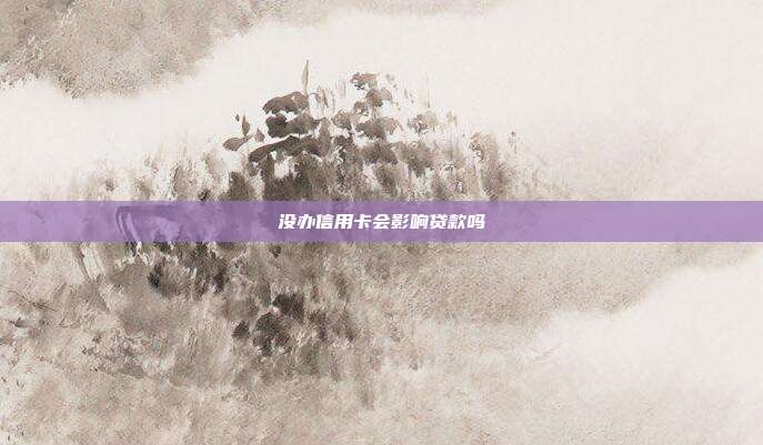 没办信用卡会影响贷款吗