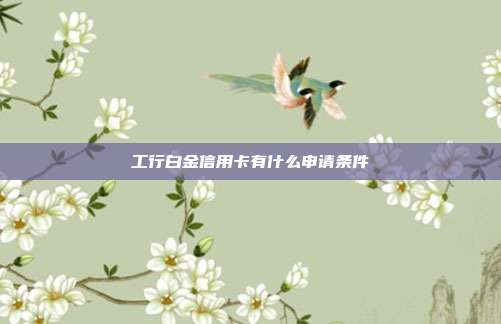 工行白金信用卡有什么申请条件