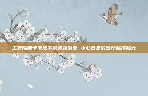 工行信用卡取现手续费和利息 小心日息的雪球越滚越大
