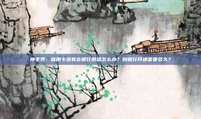 伸手党:信用卡没有去银行激活怎么办?到银行开通需要多久?