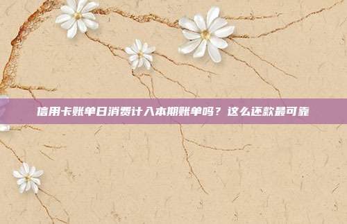 信用卡账单日消费计入本期账单吗?这么还款最可靠