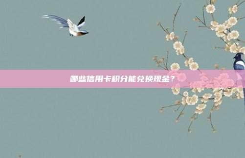 哪些信用卡积分能兑换现金?