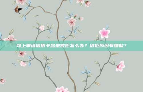 网上申请信用卡总是被拒怎么办？被拒原因有哪些？