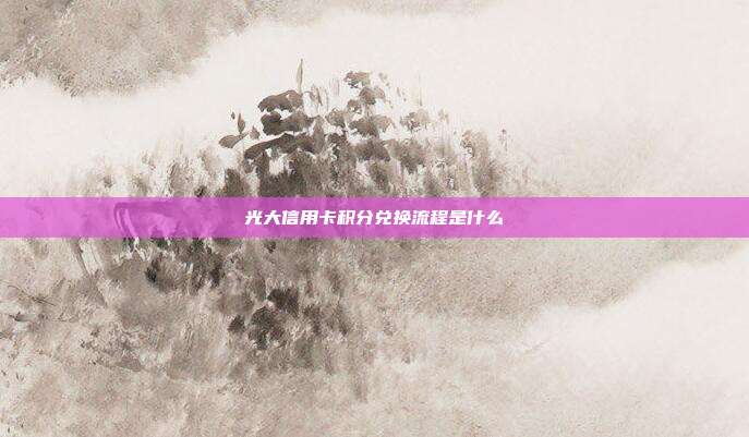 光大信用卡积分兑换流程是什么