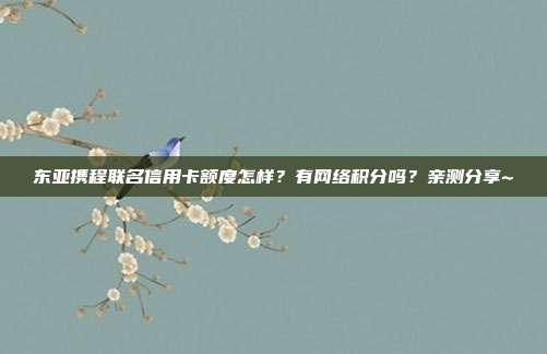 东亚携程联名信用卡额度怎样?有网络积分吗?亲测分享~