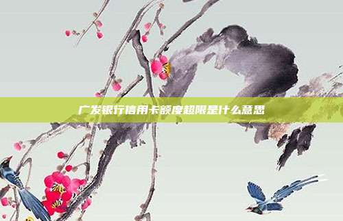 广发银行信用卡额度超限是什么意思