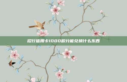 招行信用卡1000积分能兑换什么东西
