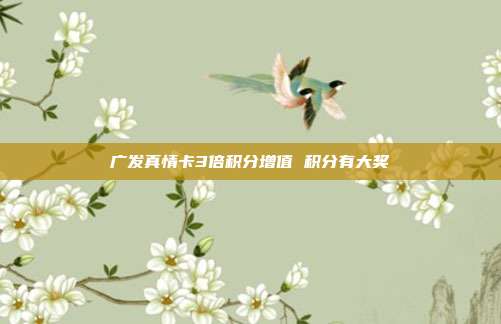 广发真情卡3倍积分增值 积分有大奖