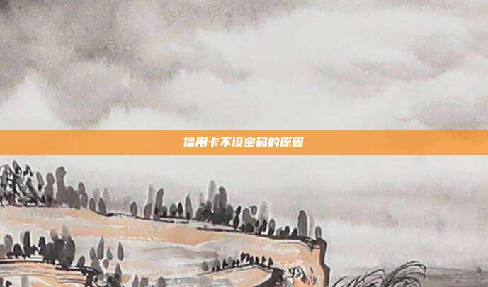 信用卡不设密码的原因