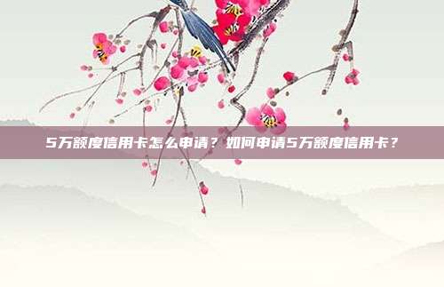 5万额度信用卡怎么申请？如何申请5万额度信用卡？