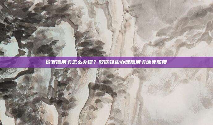 透支信用卡怎么办理?教你轻松办理信用卡透支额度