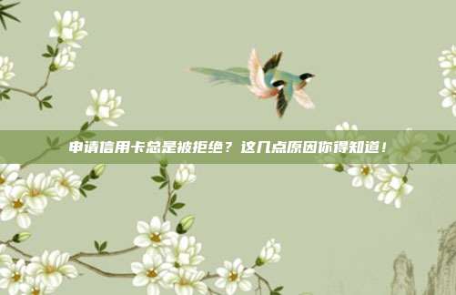 申请信用卡总是被拒绝?这几点原因你得知道!