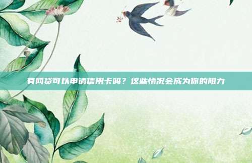有网贷可以申请信用卡吗?这些情况会成为你的阻力