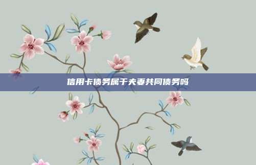 信用卡债务属于夫妻共同债务吗