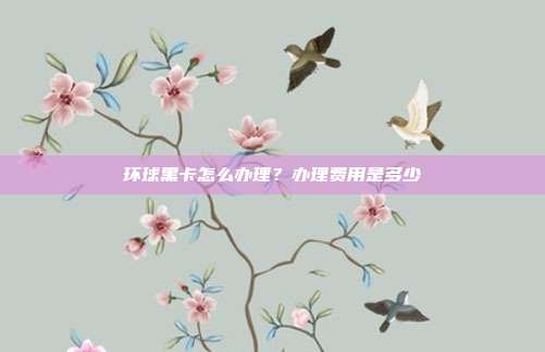 环球黑卡怎么办理?办理费用是多少
