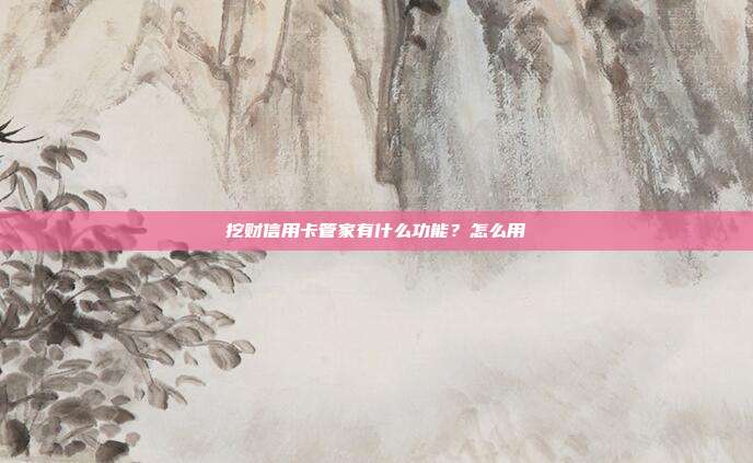 挖财信用卡管家有什么功能?怎么用