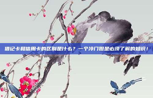 借记卡和信用卡的区别是什么?一个冷门但是必须了解的知识!
