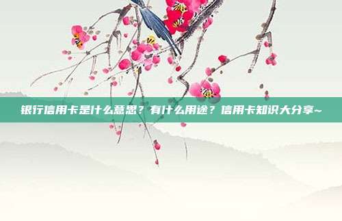 银行信用卡是什么意思?有什么用途?信用卡知识大分享~