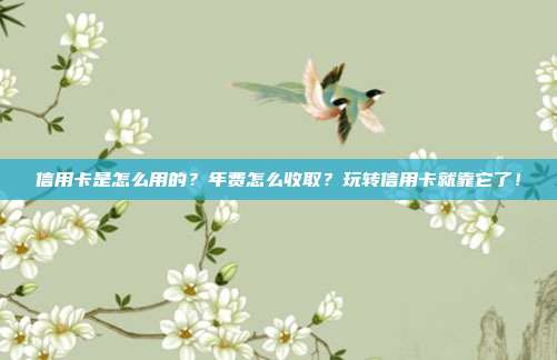 信用卡是怎么用的?年费怎么收取?玩转信用卡就靠它了!