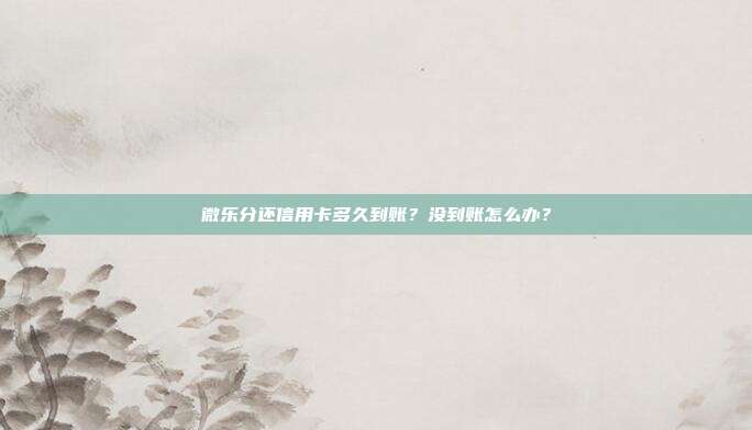 微乐分还信用卡多久到账?没到账怎么办?