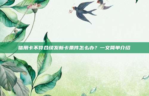 信用卡不符合续发新卡条件怎么办?一文简单介绍