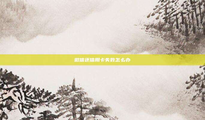 微信还信用卡失败怎么办