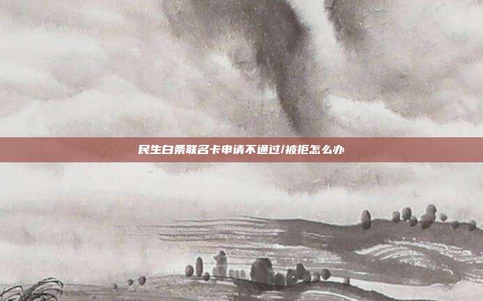 民生白条联名卡申请不通过/被拒怎么办