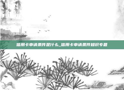 信用卡申请条件是什么_信用卡申请条件知识专题
