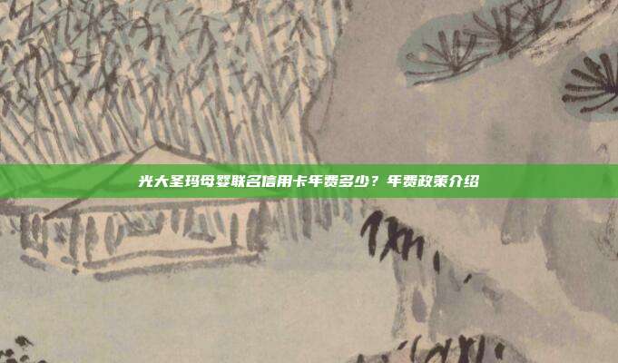 光大圣玛母婴联名信用卡年费多少?年费政策介绍