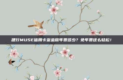 建行MUSE信用卡鎏金版年费多少?免年费这么轻松!