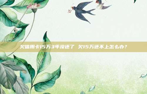 欠信用卡15万3年没还了 欠15万还不上怎么办?