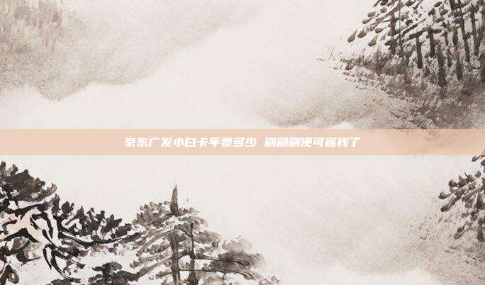 京东广发小白卡年费多少 刷刷刷便可省钱了
